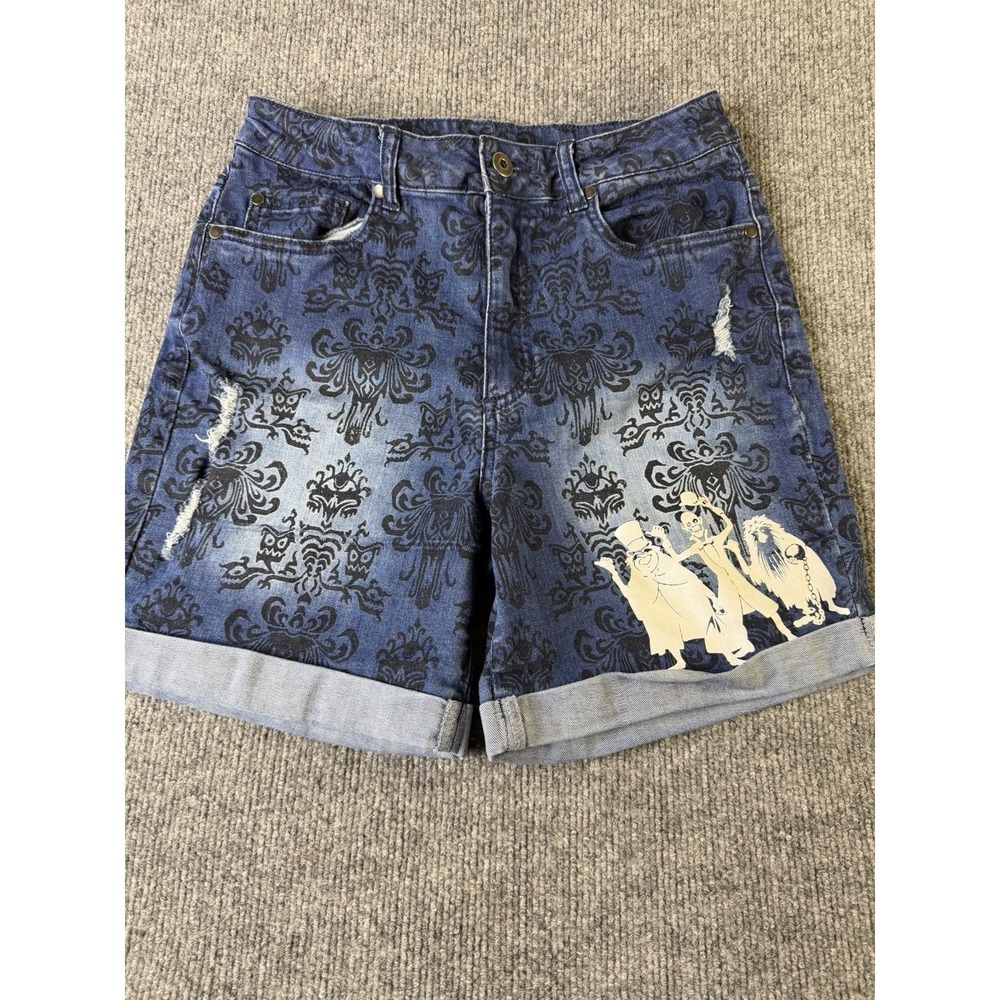 Disney The Haunted Mansion Hitchhiking Ghosts Denim Shorts Woman's Sz Small